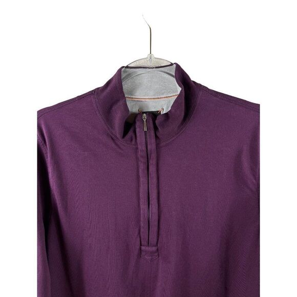 Left Coast Tee Mens 1/4 Zip Pullover Long Sleeve Casual Shirt Medium Purple - Picture 2 of 10